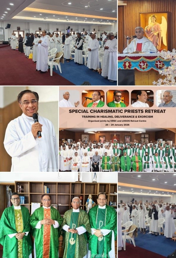 A Healing, Deliverance, and Exorcism Retreat for priests was held at Logos Retreat Centre, Bengaluru.